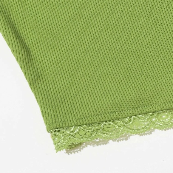 Lace Trim Rib-knit Tank Top - Picture 5 of 5